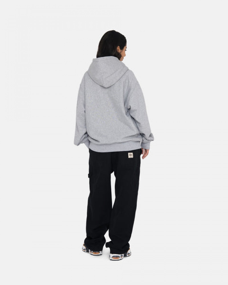 Grey Men's Stussy Stock Logo Hoodie KSA | WMF-0117