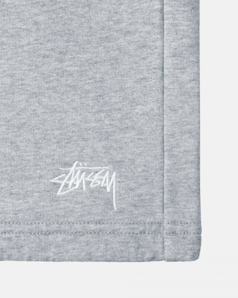 Grey Men's Stussy Stock Logo Sweat Shorts KSA | IQR-6398