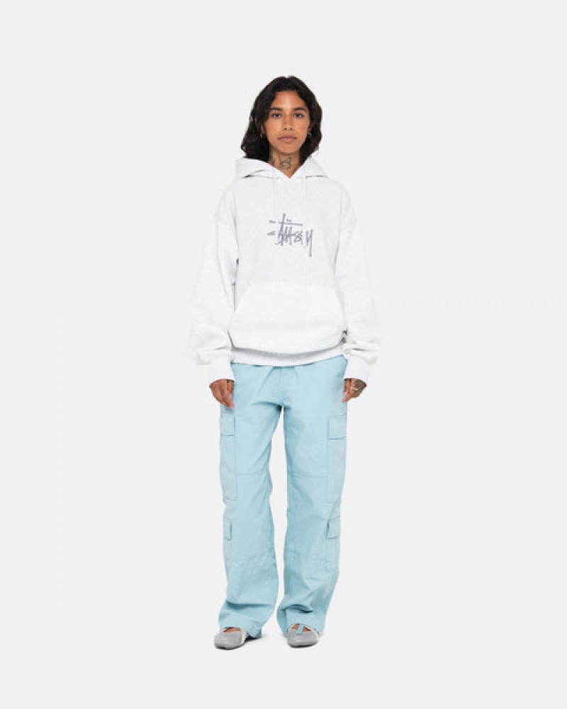 Grey Women's Stussy Basic Applique Hoodie KSA | BZQ-0555