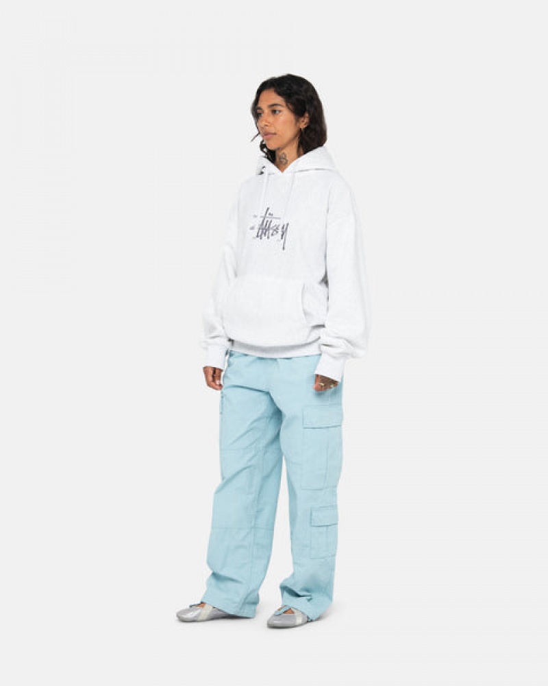 Grey Women's Stussy Basic Applique Hoodie KSA | BZQ-0555