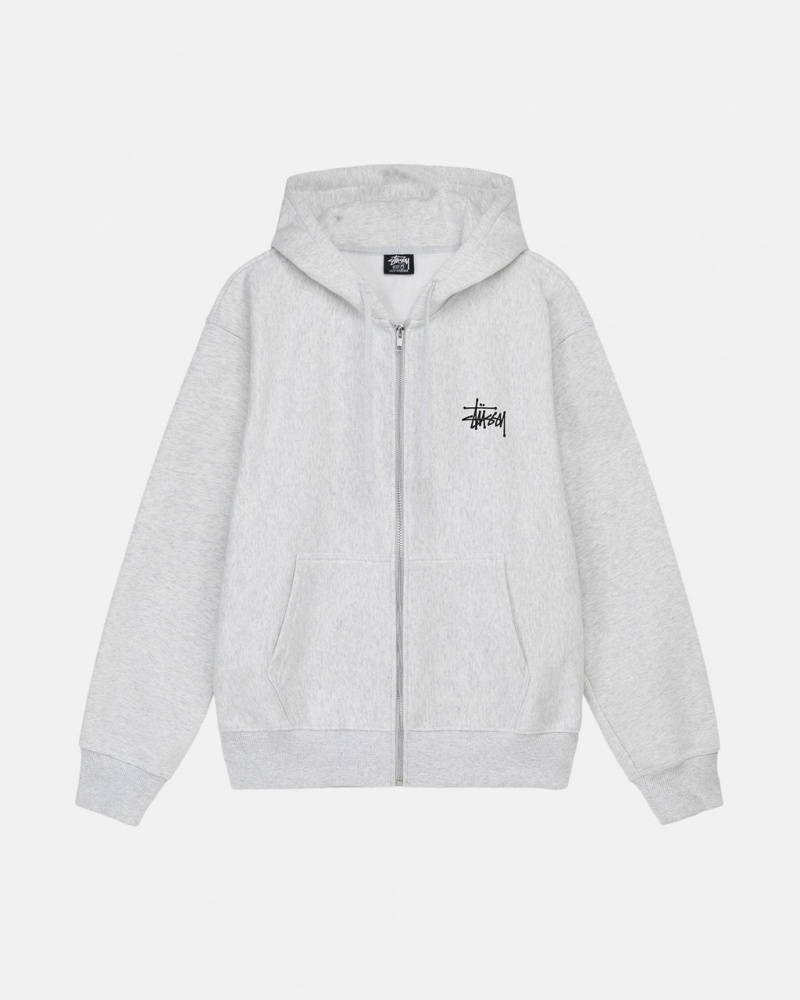 Grey Women\'s Stussy Basic Stussy Zip Hoodie KSA | KSD-7375