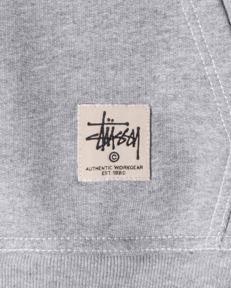 Grey Women's Stussy Contrast Stitch Label Hoodie KSA | XXZ-3248