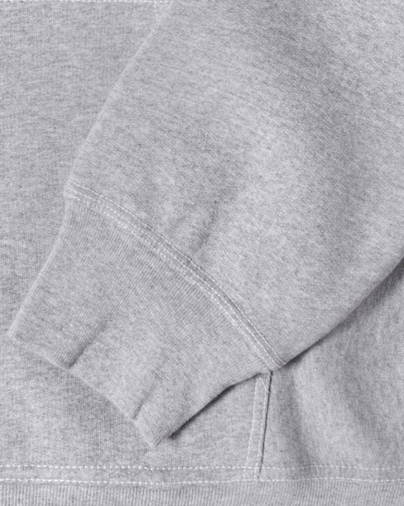 Grey Women's Stussy Contrast Stitch Label Hoodie KSA | XXZ-3248