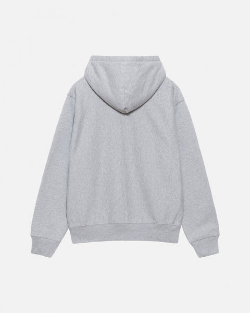 Grey Women's Stussy Stock Logo Zip Hoodie KSA | UMX-5997