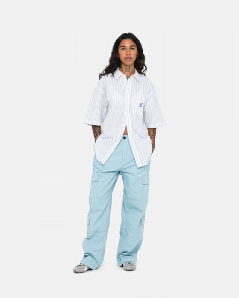 Light Blue Men's Stussy Surplus Cargo Ripstop Pants KSA | CCS-7934