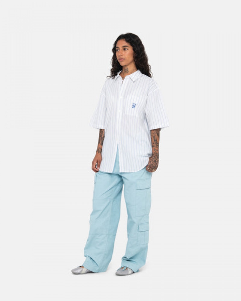 Light Blue Men's Stussy Surplus Cargo Ripstop Pants KSA | CCS-7934