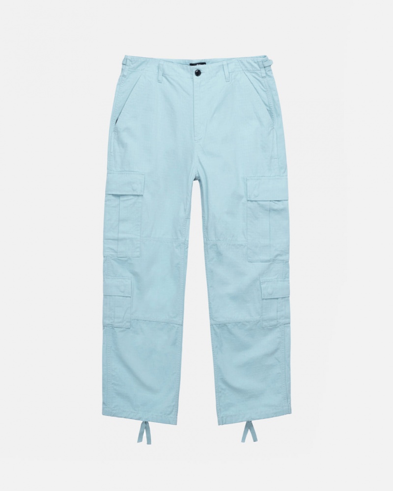 Light Blue Men\'s Stussy Surplus Cargo Ripstop Pants KSA | CCS-7934