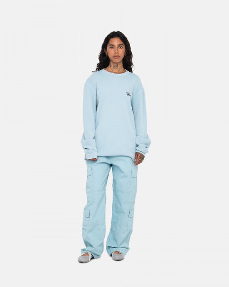 Light Blue Women's Stussy Basic Stock Ls Thermal Tops KSA | XSH-5883