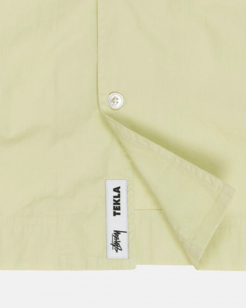 Light Green Men's Stussy Tekla Poplin Pyjama Shirts KSA | AEE-0417