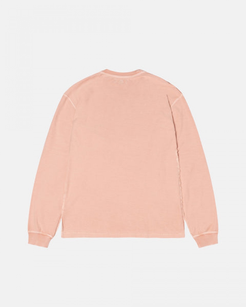 Light Pink Men's Stussy Lazy Ls Tee Tops KSA | DXI-1117