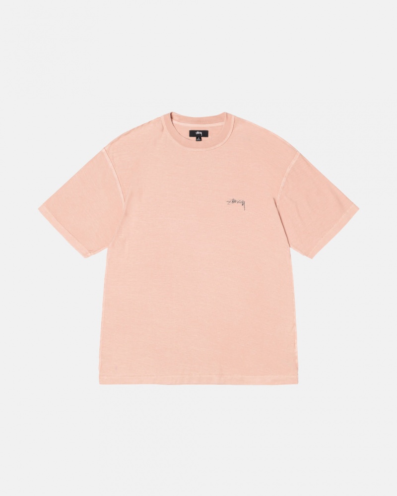 Light Pink Men\'s Stussy Pig. Dyed Inside Out Crew Tops KSA | MJQ-2775