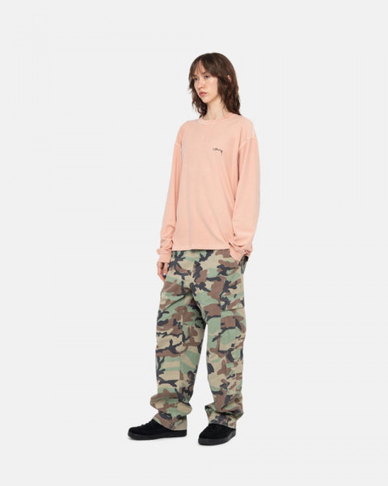 Light Pink Women's Stussy Lazy Ls Tees KSA | AQT-2387