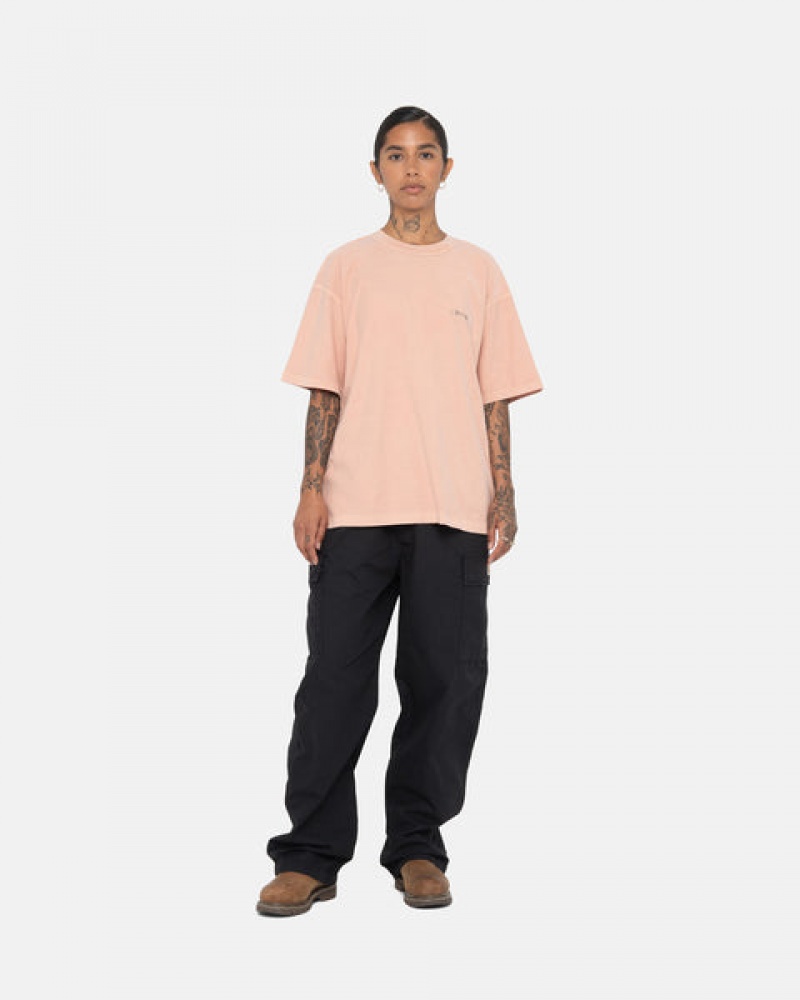 Light Pink Women's Stussy Pig. Dyed Inside Out Crew Tees KSA | LLH-5662