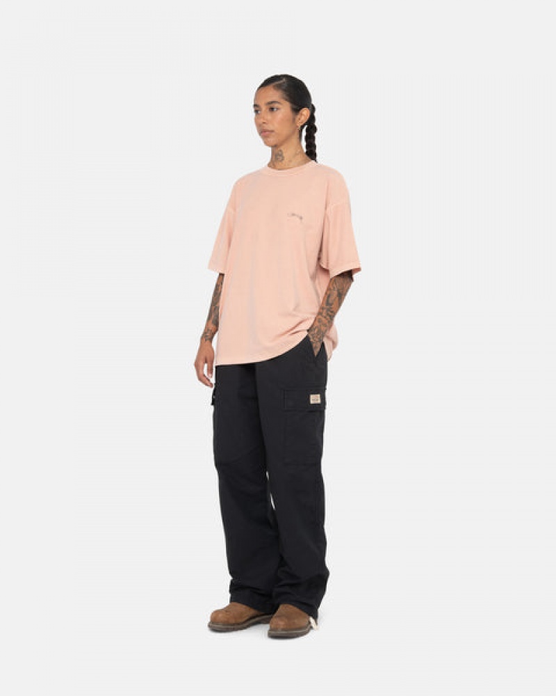 Light Pink Women's Stussy Pig. Dyed Inside Out Crew Tees KSA | LLH-5662