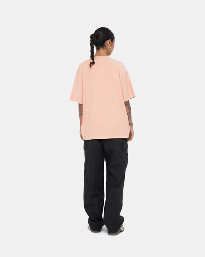 Light Pink Women's Stussy Pig. Dyed Inside Out Crew Tees KSA | LLH-5662