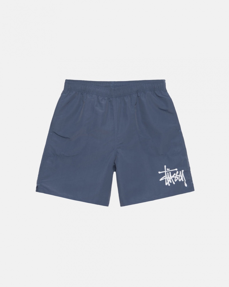 Navy Men\'s Stussy Water Short Big Basic Shorts KSA | WAQ-0038