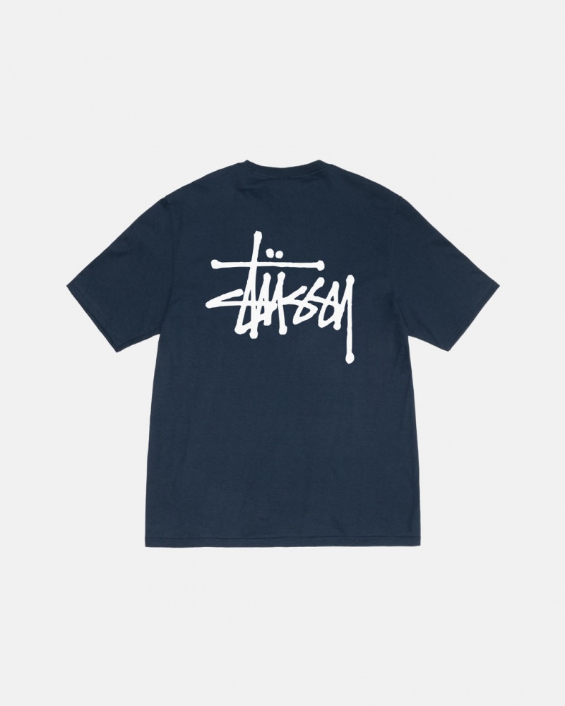 Navy Women\'s Stussy Basic Stussy Tees KSA | QEI-5124