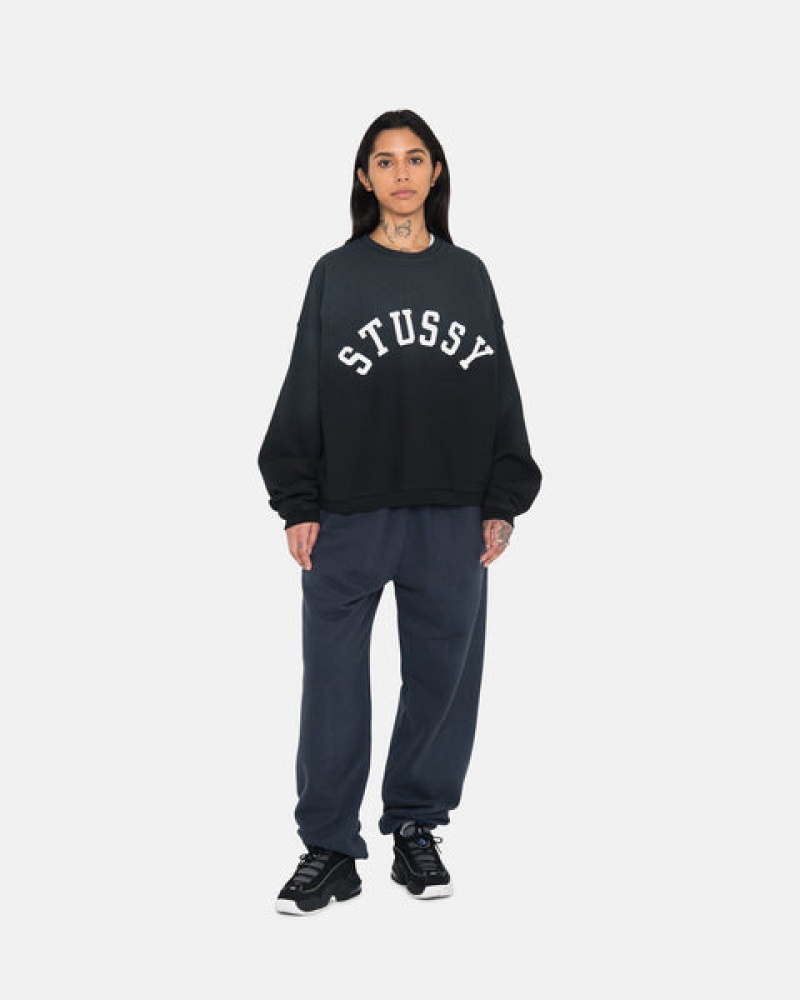 Navy Women's Stussy Overdyed Stock Logo Sweatpants KSA | GRH-4547