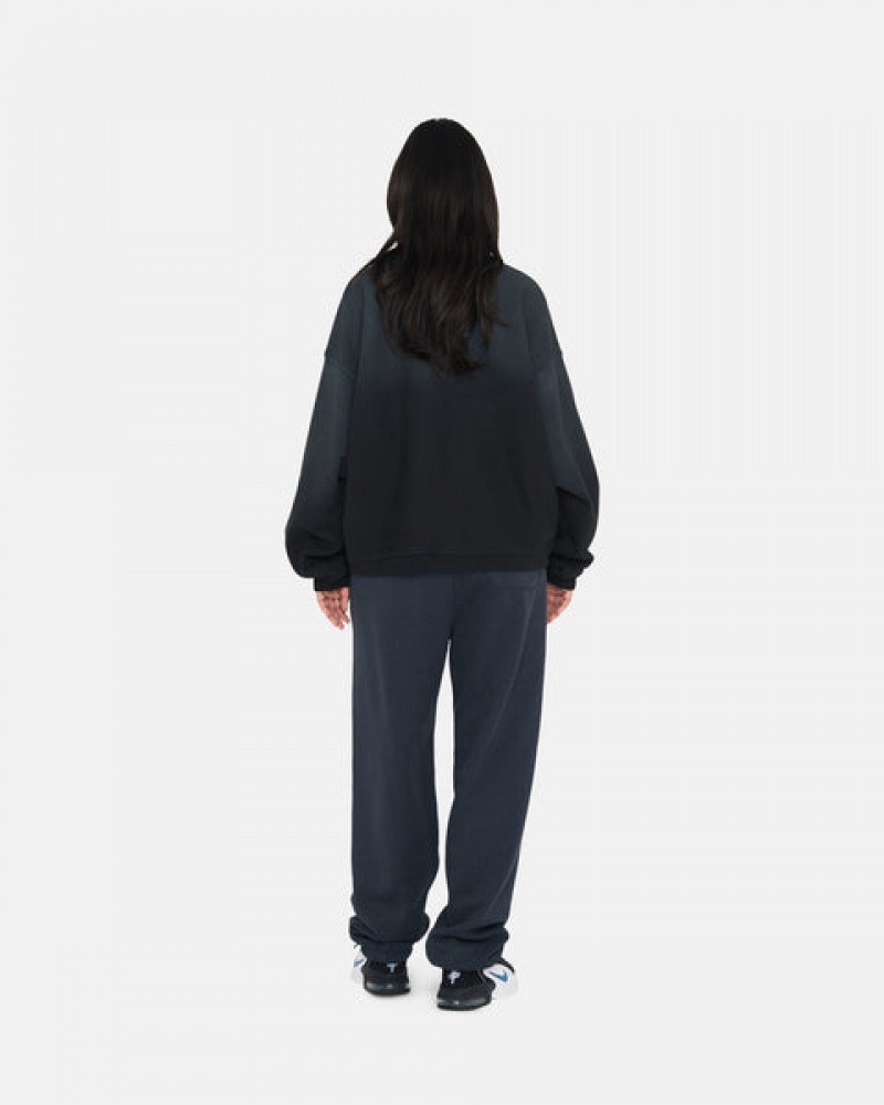 Navy Women's Stussy Overdyed Stock Logo Sweatpants KSA | GRH-4547