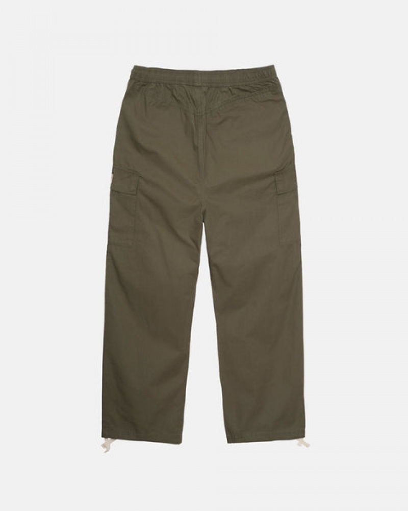 Olive Men's Stussy Ripstop Cargo Beach Pants KSA | UMU-6328