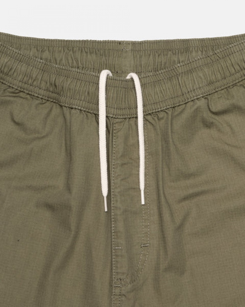 Olive Men's Stussy Ripstop Cargo Beach Pants KSA | UMU-6328