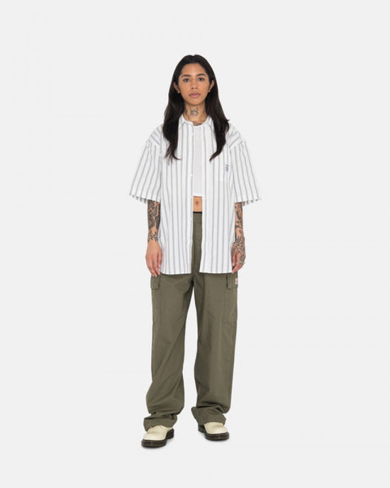 Olive Men's Stussy Ripstop Cargo Beach Pants KSA | UMU-6328