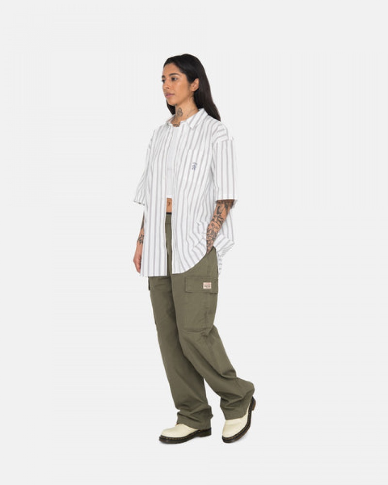 Olive Men's Stussy Ripstop Cargo Beach Pants KSA | UMU-6328