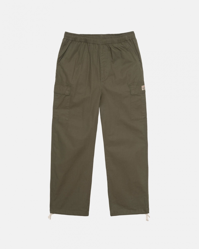 Olive Men\'s Stussy Ripstop Cargo Beach Pants KSA | UMU-6328