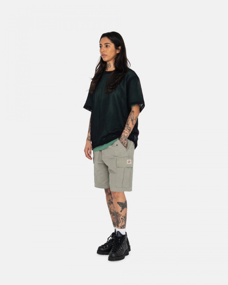 Olive Men's Stussy Ripstop Cargo Beach Shorts KSA | VTY-6449