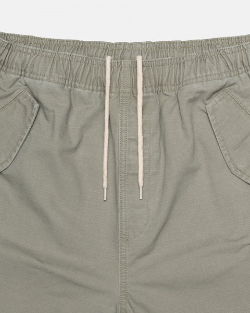 Olive Men's Stussy Ripstop Cargo Beach Shorts KSA | VTY-6449