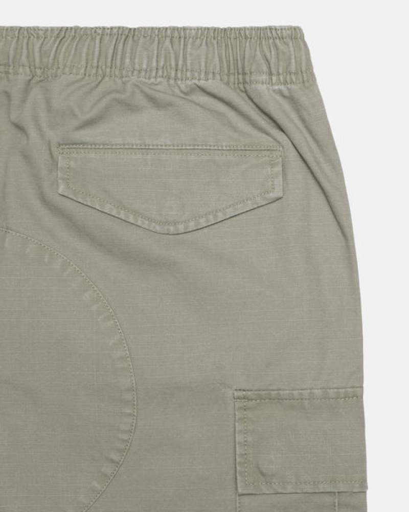 Olive Men's Stussy Ripstop Cargo Beach Shorts KSA | VTY-6449