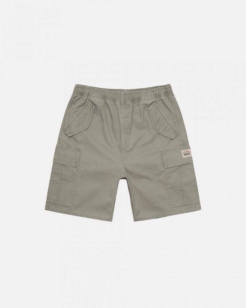 Olive Men\'s Stussy Ripstop Cargo Beach Shorts KSA | VTY-6449