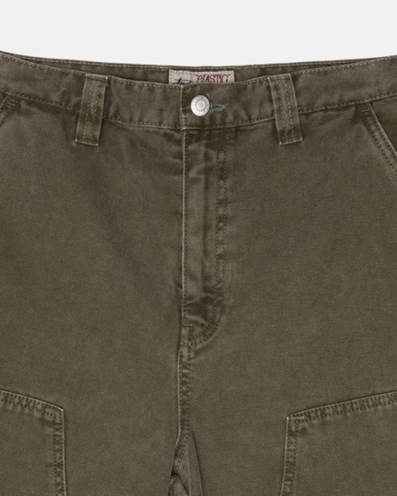 Olive Men's Stussy Work Pant Canvas Pants KSA | IXY-1153