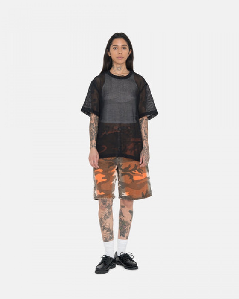 Orange Camo Men's Stussy Spray Dye Big Ol' Shorts KSA | PGM-1641