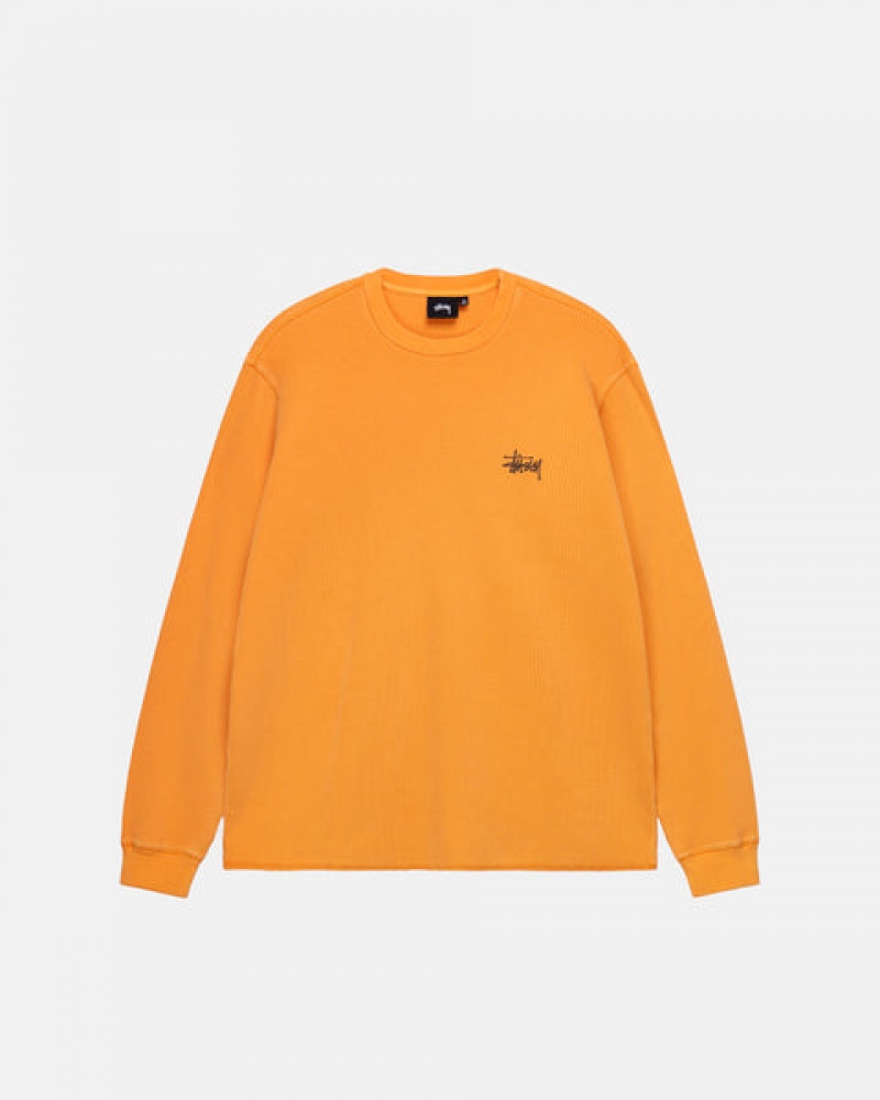 Orange Men's Stussy Basic Stock Ls Thermal Tops KSA | MXW-5491