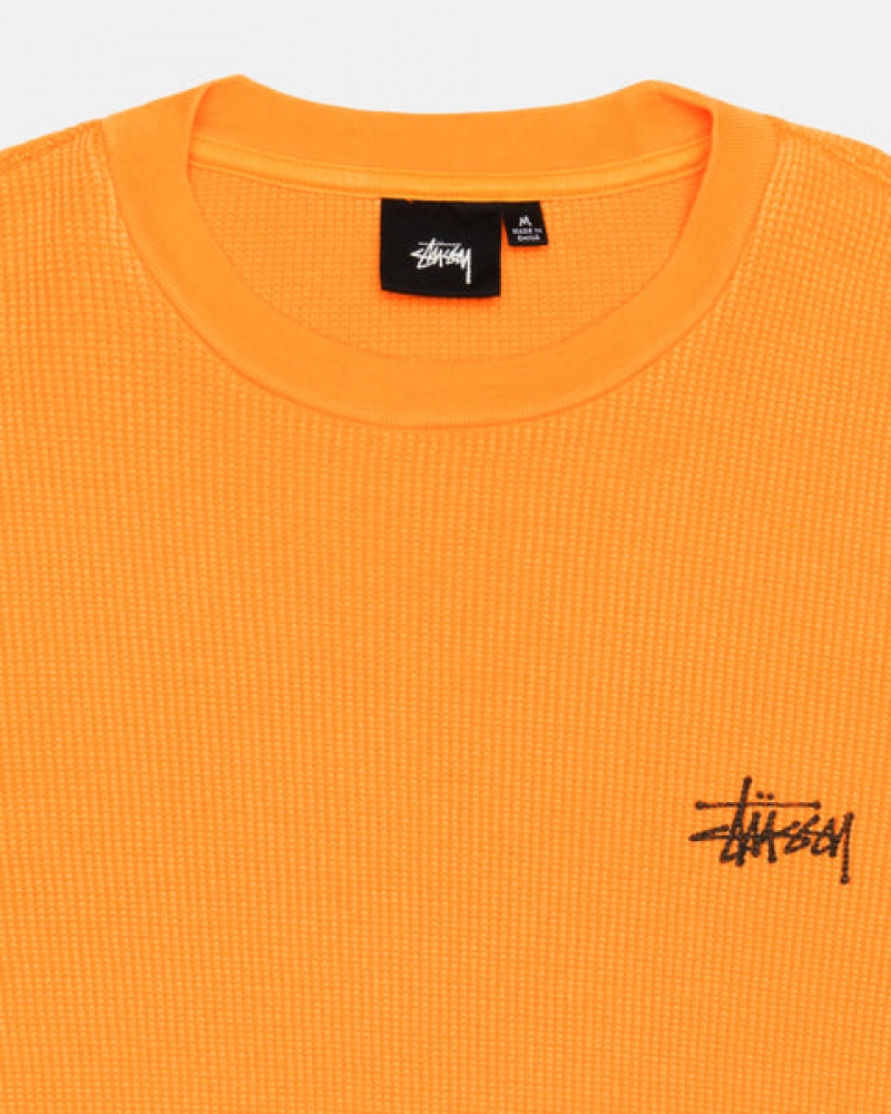 Orange Men's Stussy Basic Stock Ls Thermal Tops KSA | MXW-5491