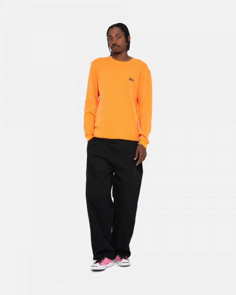 Orange Men's Stussy Basic Stock Ls Thermal Tops KSA | MXW-5491