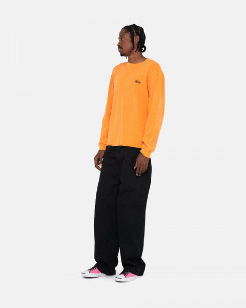 Orange Men's Stussy Basic Stock Ls Thermal Tops KSA | MXW-5491