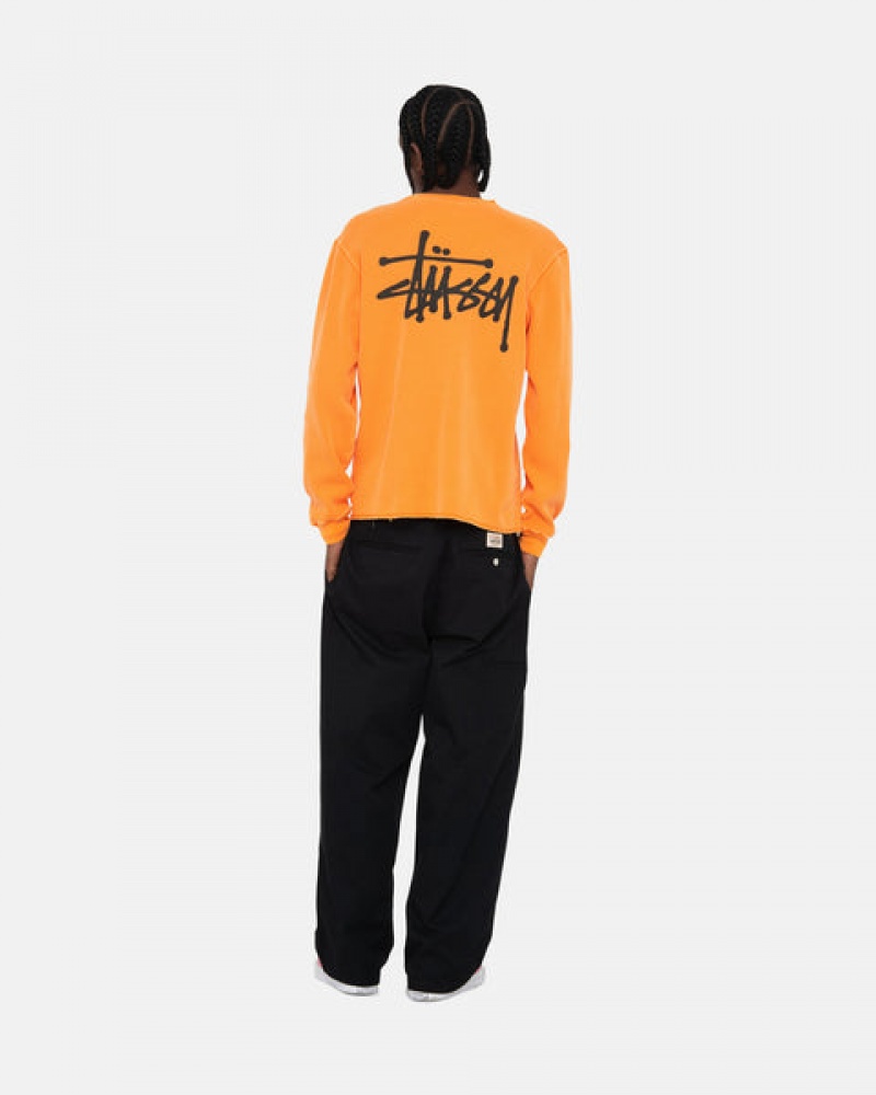 Orange Men's Stussy Basic Stock Ls Thermal Tops KSA | MXW-5491