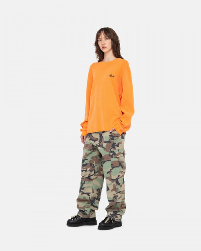 Orange Men's Stussy Basic Stock Ls Thermal Tops KSA | MXW-5491