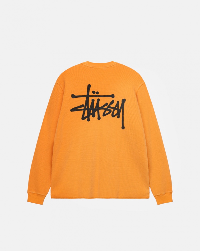 Orange Men\'s Stussy Basic Stock Ls Thermal Tops KSA | MXW-5491