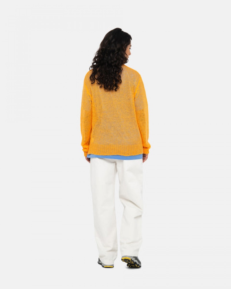 Orange Men's Stussy Loose Knit Sweaters KSA | TUJ-9850