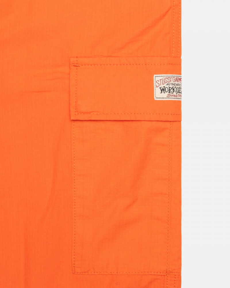 Orange Men's Stussy Ripstop Cargo Beach Pants KSA | JGE-3572