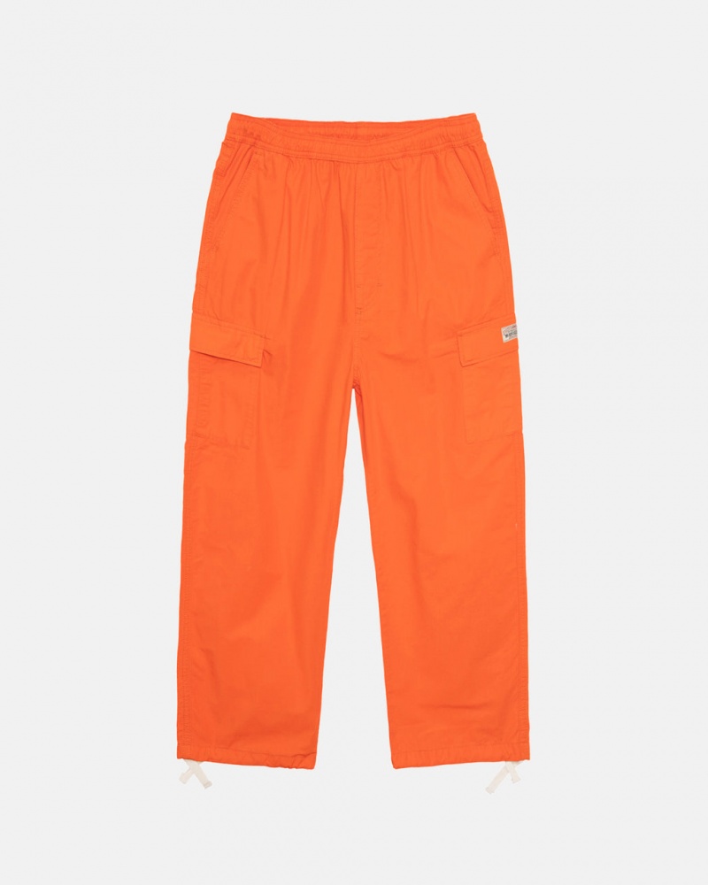 Orange Men\'s Stussy Ripstop Cargo Beach Pants KSA | JGE-3572