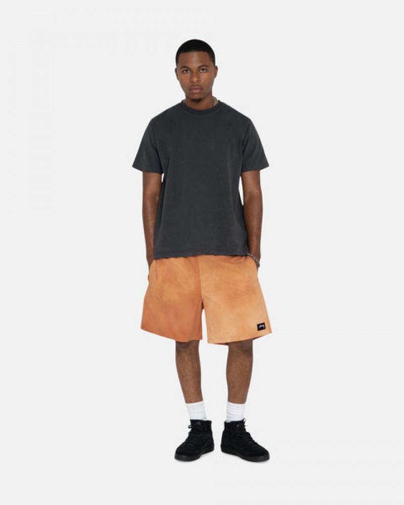 Orange Men's Stussy Wave Dye Nylon Shorts KSA | FUB-2028