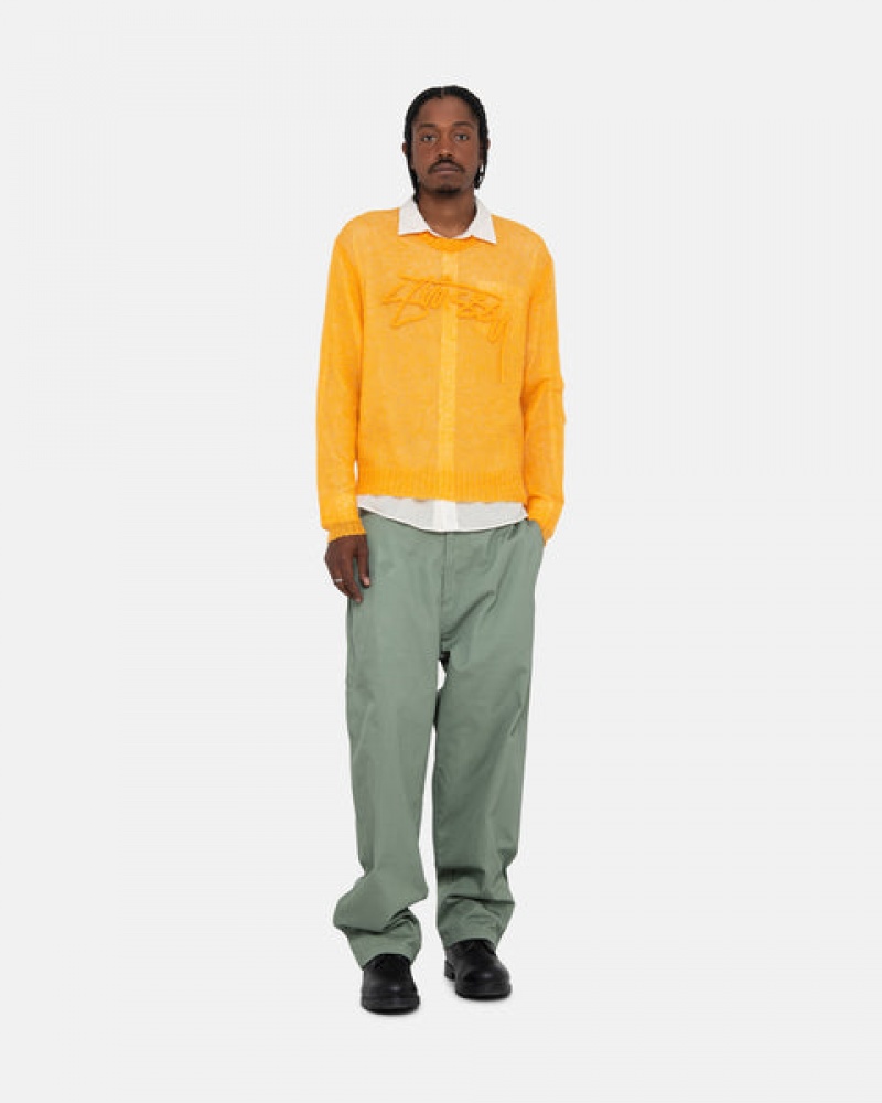 Orange Women's Stussy Loose Knit Sweaters KSA | LGP-1551