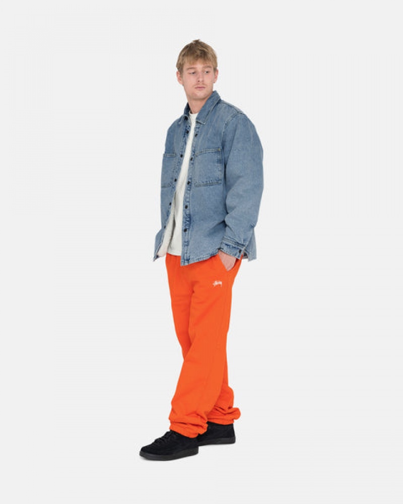 Orange Women's Stussy Overdyed Stock Logo Pant Sweatshirts KSA | PME-7210