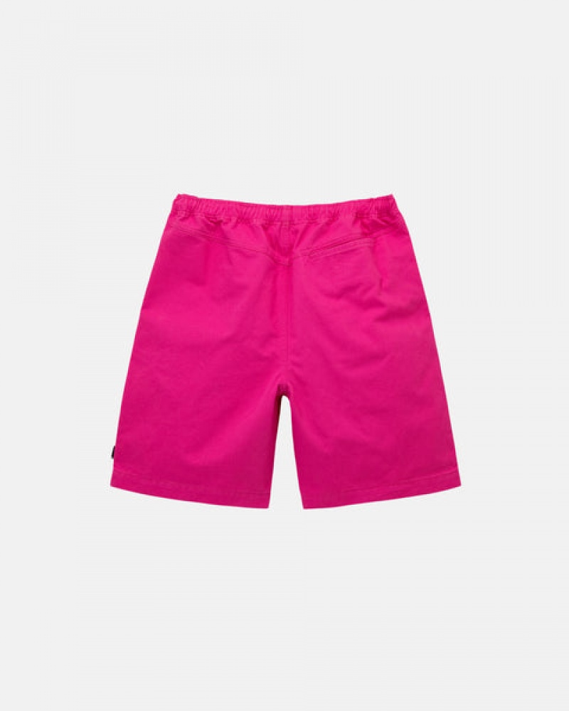 Pink Men's Stussy Brushed Beach Shorts KSA | DGF-9496