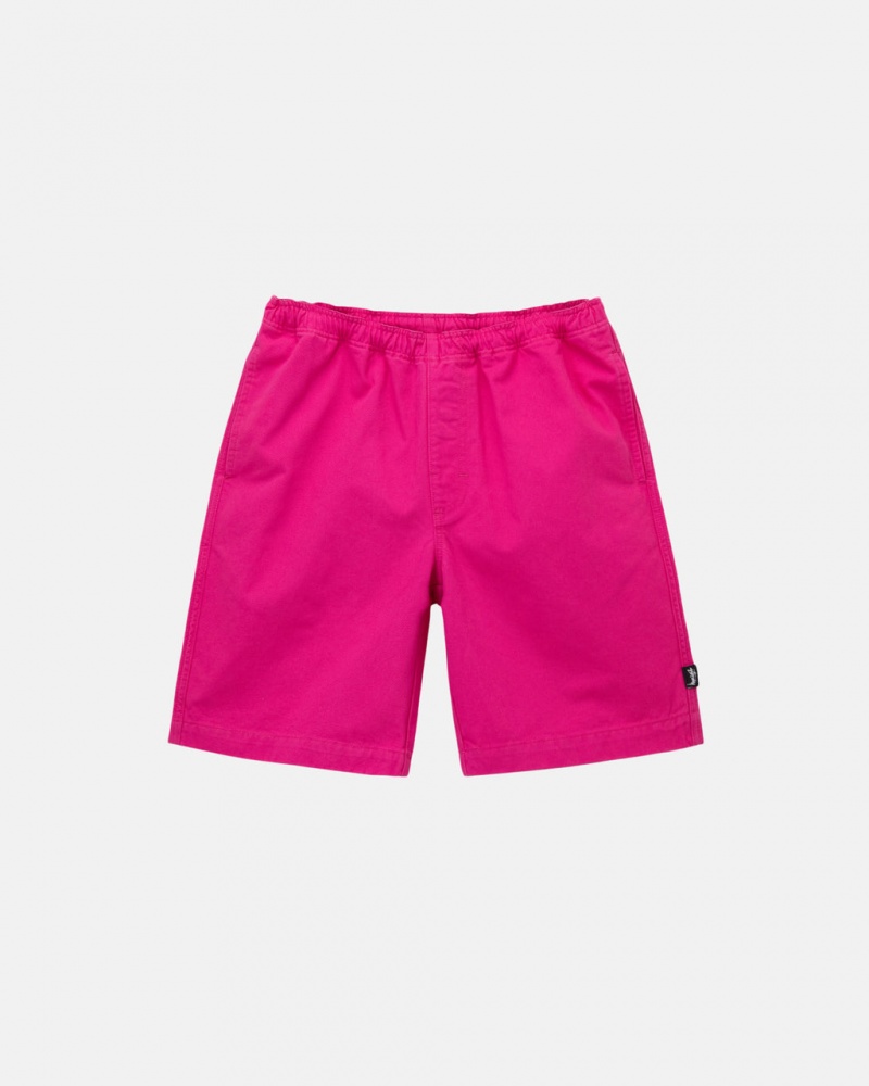 Pink Men\'s Stussy Brushed Beach Shorts KSA | DGF-9496