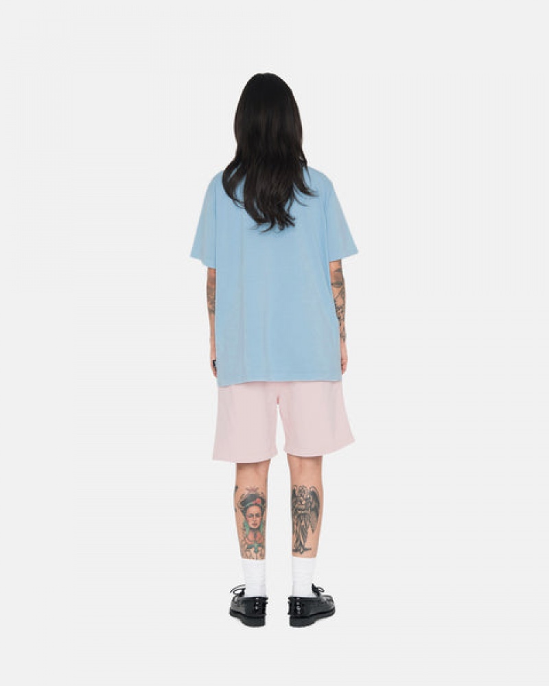 Pink Women's Stussy Overdyed Stock Logo Shorts KSA | DAW-6737